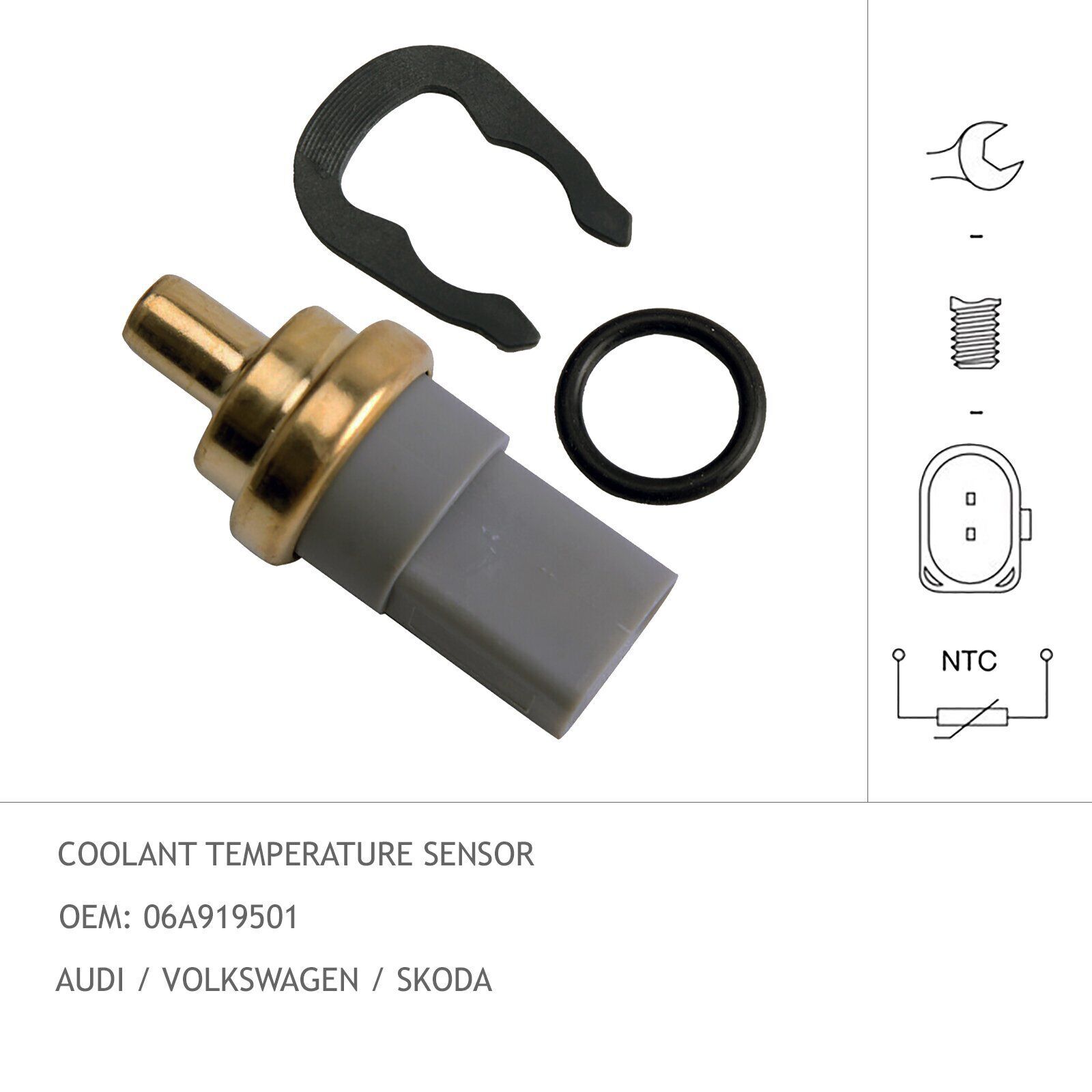 OEM VW and Audi Coolant Temperature Sensor 06A919501A - Articles